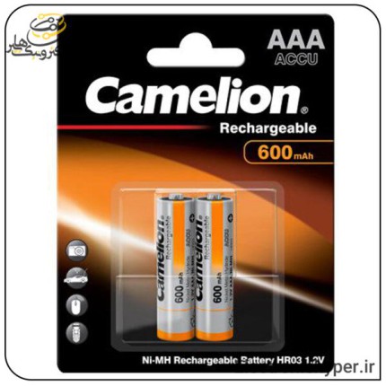 باتری نیم قلمی قابل شارژ Camelion 600mAh (بسته 2عددی)