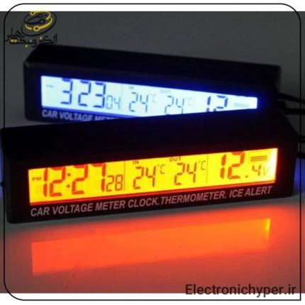 نمایشگر ساعت،دما،ولت خودرویی مدل EC-88