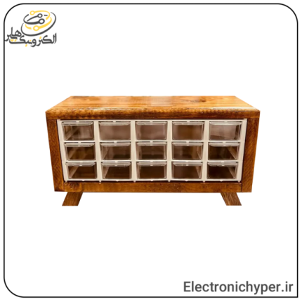 جعبه قطعات 15 کشو (5*3) چوبی