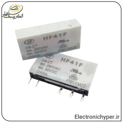 رله PLC هونگفا 24 ولت 6 آمپر 5 پایه HONGFA HF41F-24-ZS