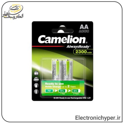 باتری قلمی شارژی کملیون مدل Camelion AlwaysReady 2300mAh ACCU (بسته 2 عددی)