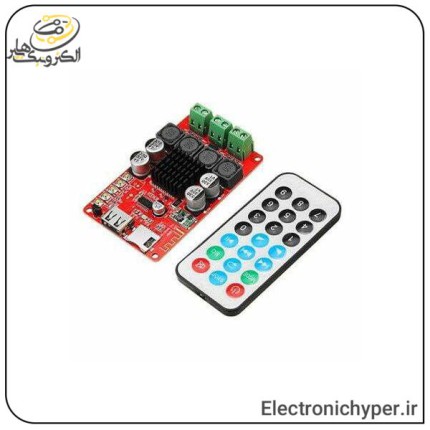 ماژول آمپلی فایر 2X50W بلوتوث دار HW-645 با قابلیت پخش آهنگ از USB و TF-Card به همراه ریموت کنترل